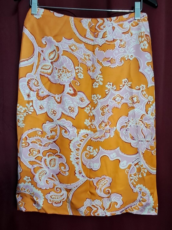 Ann Taylor Dresses & Skirts - Ann Taylor 100% Silk Sz. 6 Orange and Pink Skirt